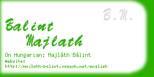 balint majlath business card